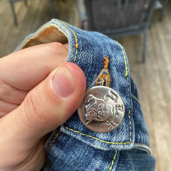 Vintage Ed Hardy Embroidered Jeans By Christian Audigier Vintage Tattoo Wear 34 - Picture 10 of 11